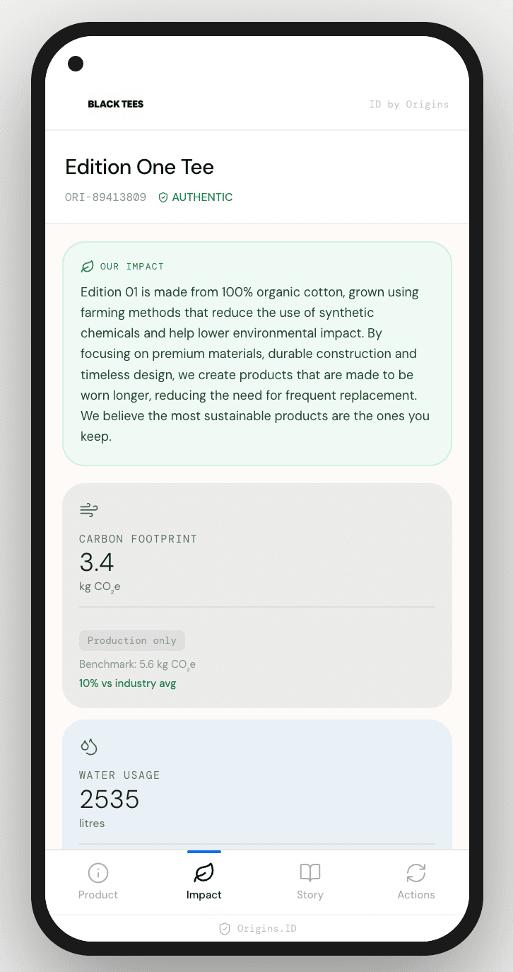 Example passport on mobile